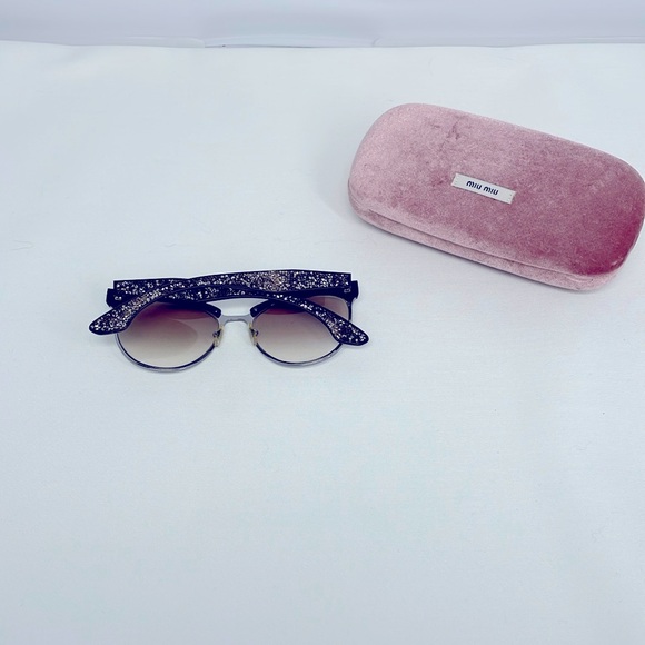 Miu Miu gray sparkly sunglasses - Picture 1 of 6